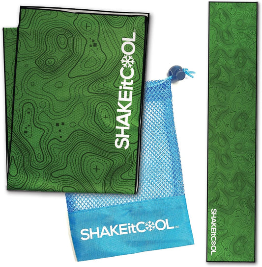 Original Cooling Towel - Green Topo (32" x 6")