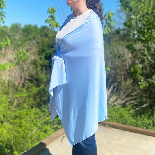 Large Cooling Shawl - Blue Sky (70"x30")