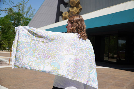 Large Cooling Shawl - Muted Paisley (70"x30")