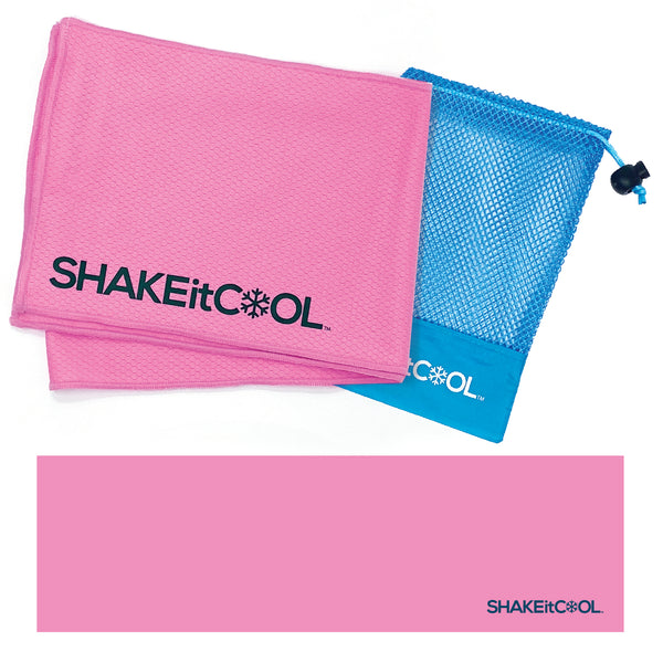 Medium Cooling Towel – Be Cool in Style - Heat Relief, Soft, Lightweight, Sun Protection, Easy Clean - Perfect for Biking, Hiking, Running, Yoga, Golf, Gardening - Pink