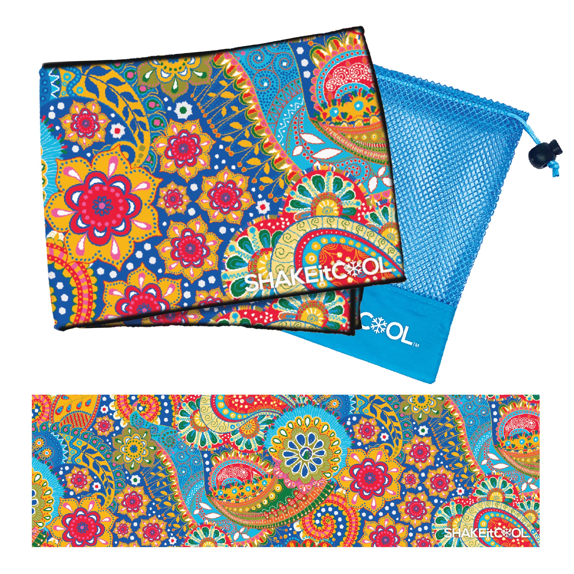 Extended Cooling Towel - Bright Paisley (40"x12")