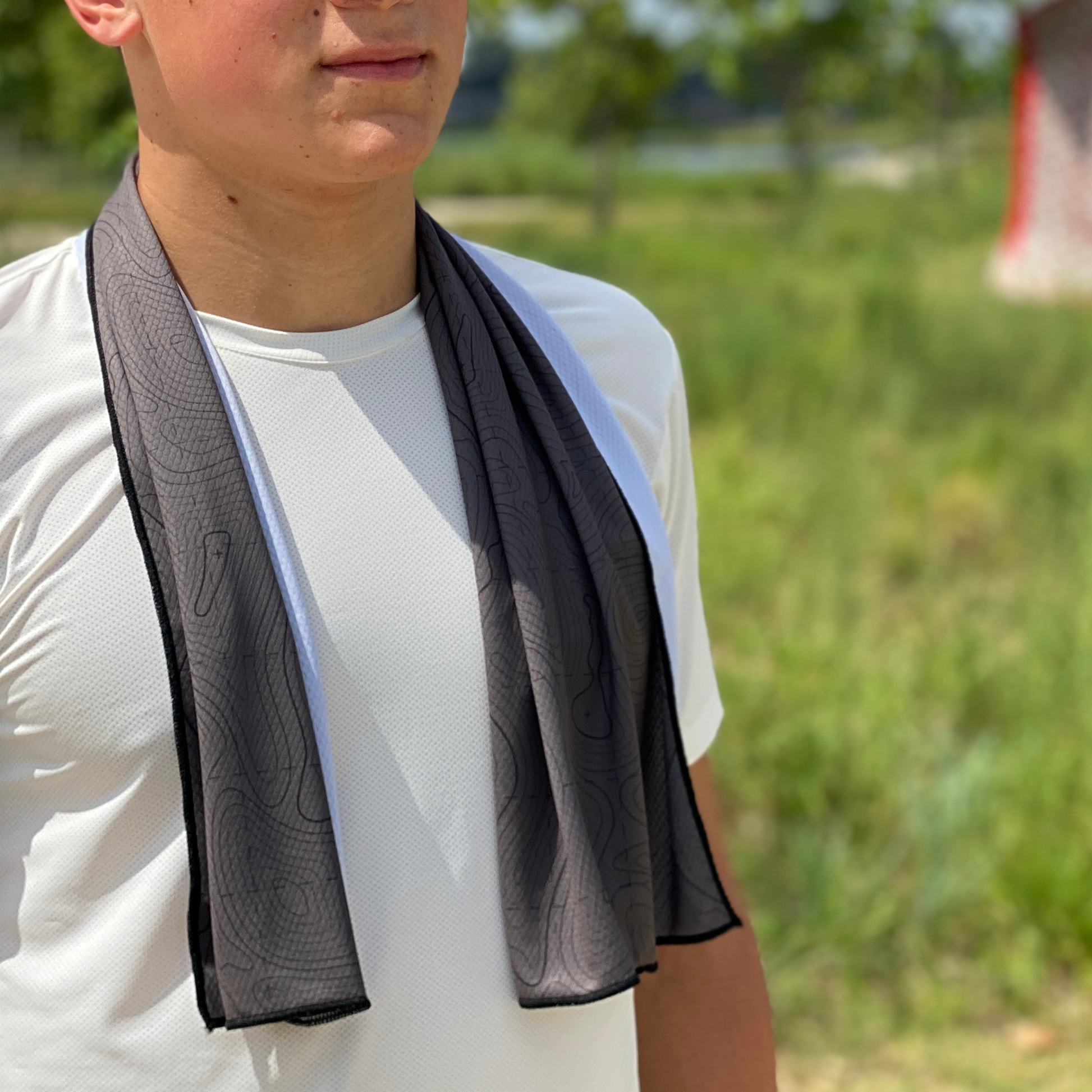 Extended Cooling Towel - Black Topo (40"x12")