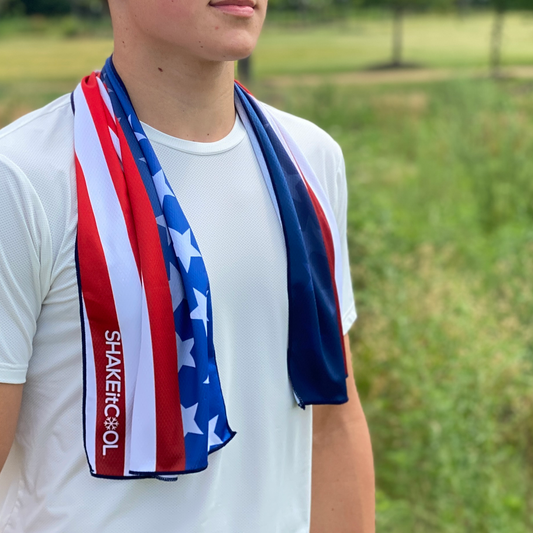Extended Cooling Towel - Wavy Flag (40"x12")