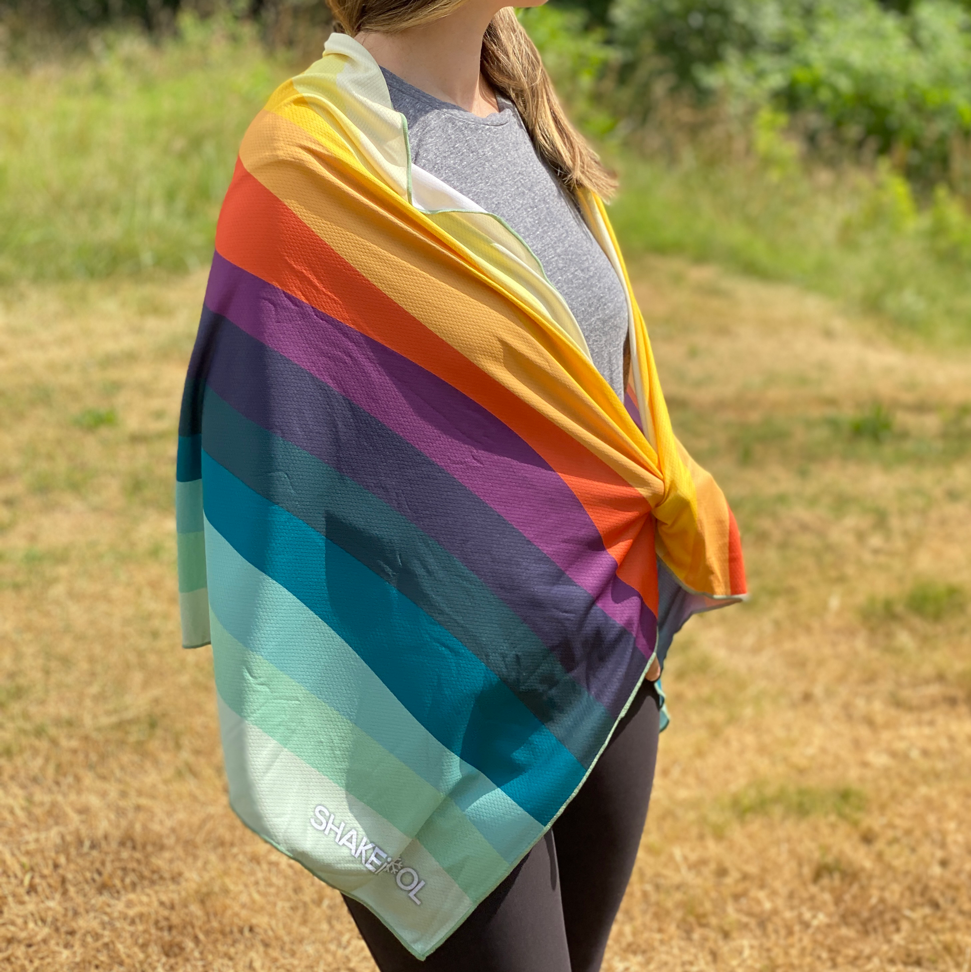 Large Cooling Shawl - Sunset Wave (60"x24")