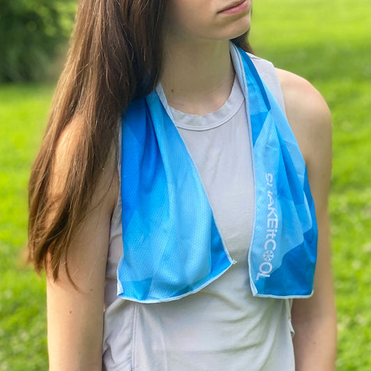 Original Cooling Towel - Blue Fractal (32" x 6")