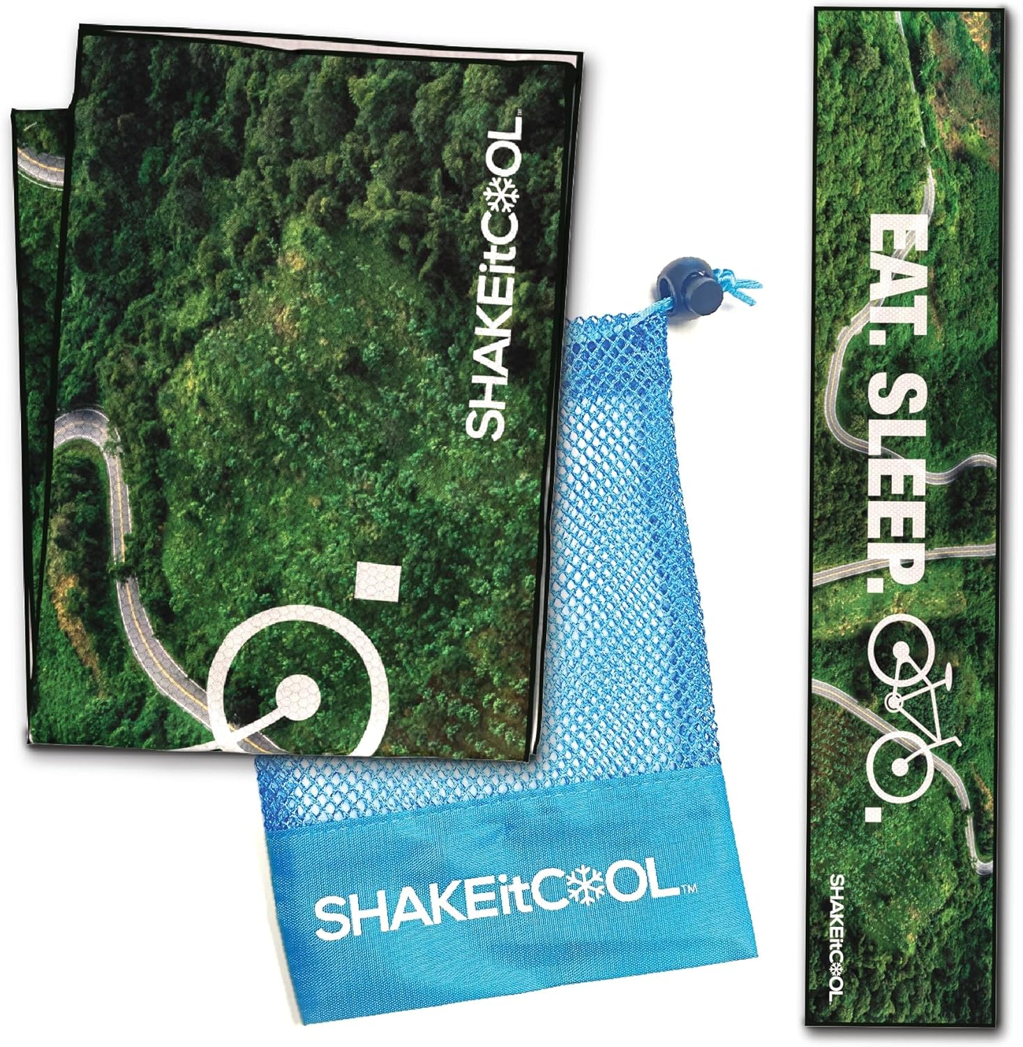 Original Cooling Towel - Eat Sleep Bike (32" x 6")