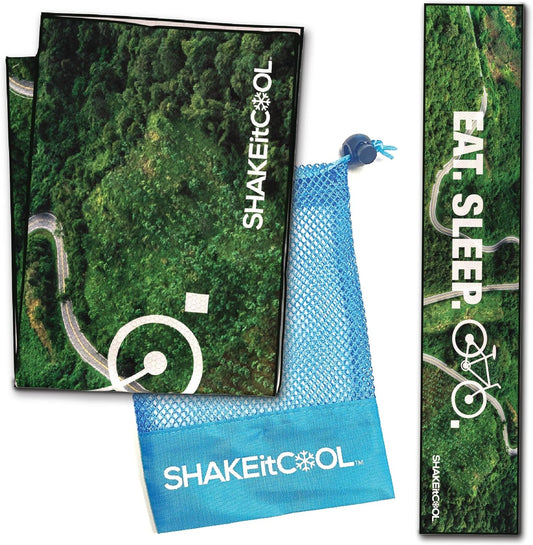 Original Cooling Towel - Eat Sleep Bike (32" x 6")