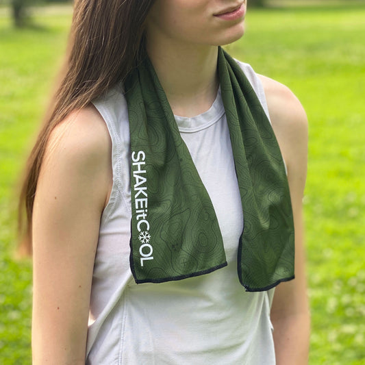 Original Cooling Towel - Green Topo (32" x 6")